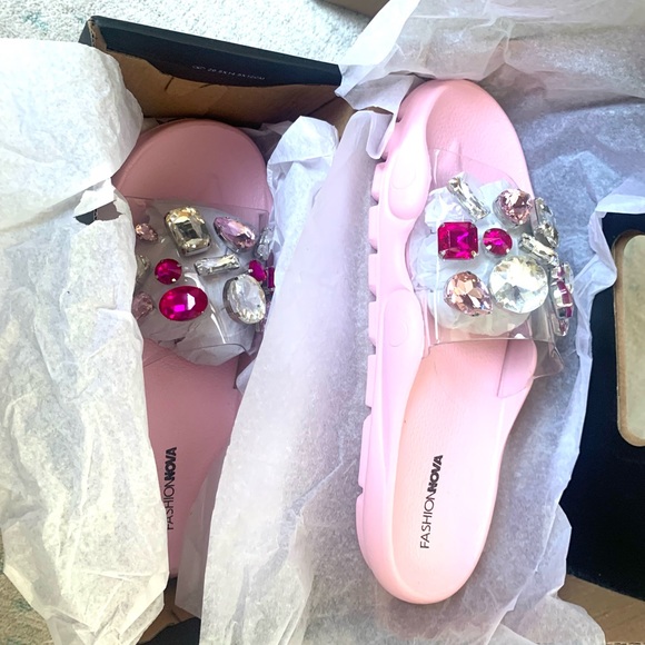 New Slippers flats sandals with gemstones - Picture 4 of 5